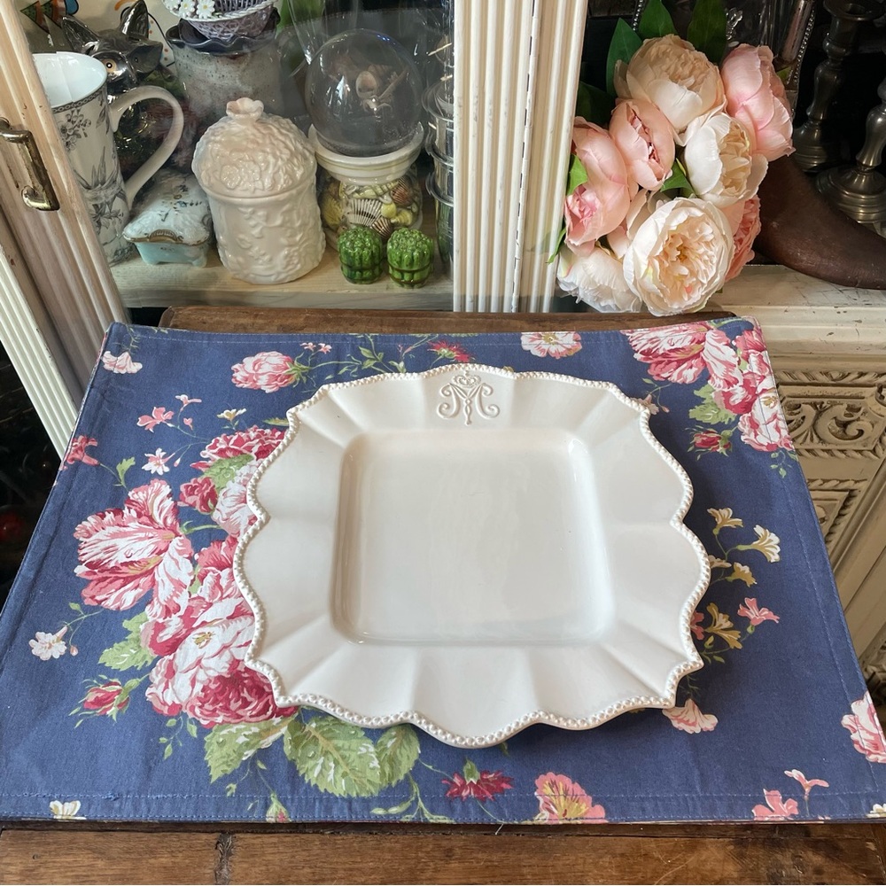Vintage Waverly Blue cotton floral placemats set of 4